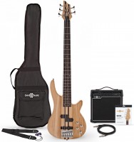 Guitar Gear4music Chicago 5 String Neck Thru Bass Guitar 15W Amp Pack 