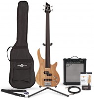 Guitar Gear4music Chicago Fretless Bass Guitar 35W Amp Pack 