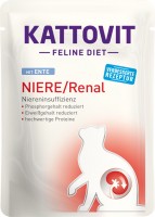 Photos - Cat Food Kattovit Renal Pouch with Duck 85 g 