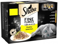 Cat Food Sheba Fine Flakes Poultry Collection in Jelly  12 pcs
