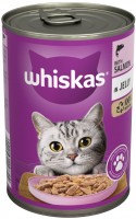Photos - Cat Food Whiskas 1+ Can with Salmon in Jelly 400 g  24 pcs