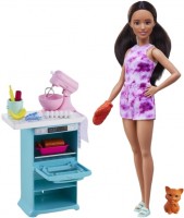 Photos - Doll Barbie Doll and Kitchen Playset HCD44 