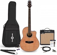 Acoustic Guitar Gear4music Deluxe Roundback Guitar 15W Amp Pack Maple 