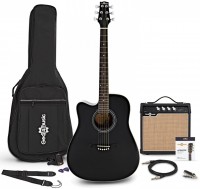 Acoustic Guitar Gear4music Dreadnought Cutaway Left Handed Electro Acoustic Guitar 15W Amp Pack 