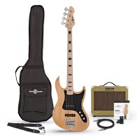 Guitar Gear4music LA II Bass Guitar SubZero V15B Amp Pack 