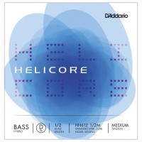 Photos - Strings DAddario Helicore Single D Hybrid Double Bass 1/2 Medium 