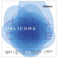 Photos - Strings DAddario Helicore Single D Hybrid Double Bass 3/4 Medium 