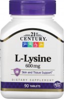 Photos - Amino Acid 21st Century L-Lysine HCL 600 mg 90 tab 