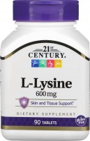 Amino Acid 21st Century L-Lysine HCL 600 mg 90 tab 