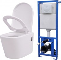 Concealed Frame / Cistern VidaXL Wall Hung Toilet with Concealed Cistern 274669 