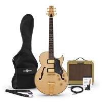 Guitar Gear4music San Diego Semi Acoustic Guitar SubZero V35RG Amp Pack 