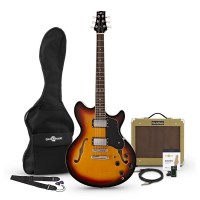 Guitar Gear4music San Francisco Semi Acoustic Guitar SubZero V35RG Amp Pack 