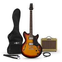 Photos - Guitar Gear4music San Francisco Semi Acoustic Guitar SubZero V15G Amp Pack 