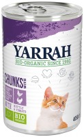 Cat Food Yarrah Organic Chunks with Chicken and Turkey 400 g  12 pcs
