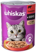 Photos - Cat Food Whiskas 1+ Can with Beef and Liver in Gravy  24 pcs