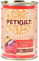 Photos - Dog Food PETKULT Canned Grain Free Adult with Beef 24