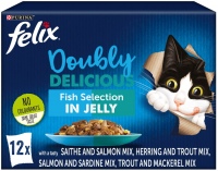 Photos - Cat Food Felix Doubly Delicious Fish Selection in Jelly  12 pcs