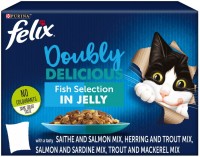 Photos - Cat Food Felix Doubly Delicious Fish Selection in Jelly  48 pcs