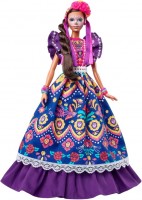Doll Barbie Dia De Muertos Doll In Ruffled Dress And Calavera Face Paint HBY09 