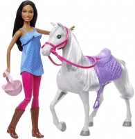 Doll Barbie Doll And Horse With Saddle HCJ53 