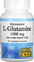 Photos - Amino Acid Natural Factors Micronized L-Glutamine 1000 mg 90 cap 