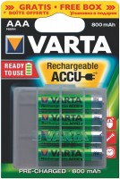 Battery Varta Rechargeable Accu  4xAAA 800 mAh + case
