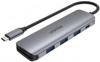 Photos - Card Reader / USB Hub Unitek uHUB P5+ 6-in-1 USB-C Hub with 100W Power Delivery and Dual Card Reader 