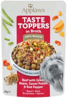 Dog Food Applaws Taste Toppers Beef with Green Beans Broth Pouch 12 pcs 12