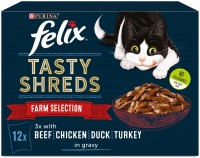 Cat Food Felix Tasty Shreds Farm Selection in Gravy  12 pcs