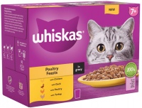 Photos - Cat Food Whiskas 7+ Poultry Feasts in Gravy  96 pcs