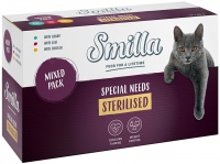 Photos - Cat Food Smilla Adult Sterilised Pouch  24 pcs