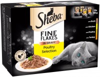 Cat Food Sheba Fine Flakes Poultry Collection in Gravy  12 pcs