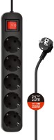 Photos - Surge Protector / Extension Lead ColorWay CW-PSEA53BK 