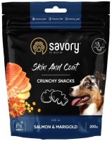 Photos - Dog Food Savory Crunchy Snacks Skin and Coat Salmon 200 g 