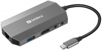 Photos - Card Reader / USB Hub Sandberg USB-C 6in1 Travel Dock 