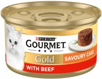 Photos - Cat Food Gourmet Gold Savoury Cake Beef  24 pcs