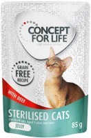Photos - Cat Food Concept for Life Sterilised Jelly Pouch Beef  24 pcs