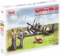 Model Building Kit ICM Spitfire Mk.IX with RAF Pilots and Ground Personnel (1:48) 