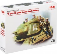 Photos - Model Building Kit ICM T-34-76 with Soviet Tank Riders (1:35) 