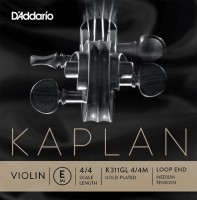 Strings DAddario Kaplan Gold-Plated Violin E String Loop End Medium 