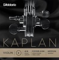 Strings DAddario Kaplan Gold-Plated Violin E String Ball End Medium 