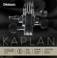 Strings DAddario Kaplan Golden Spiral Violin E String Aluminium Wound Loop 
