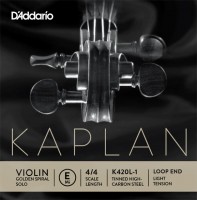 Strings DAddario Kaplan Golden Spiral Solo Violin E String Loop End Light 
