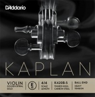 Strings DAddario Kaplan Golden Spiral Solo Violin E String Ball End Heavy 