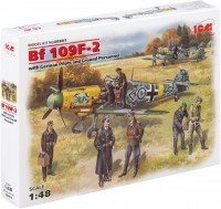 Model Building Kit ICM Bf 109F-2 with German Pilots and Ground Personnel (1:48) 