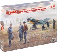 Photos - Model Building Kit ICM Bf 109F-4 with German Ground Personnel (1:48) 