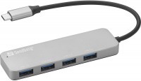 Card Reader / USB Hub Sandberg USB-C to 4 x USB 3.0 Hub SAVER 