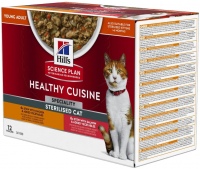 Cat Food Hills SP Healthy Cuisine Sterilised Chicken/Salmon 12 pcs 