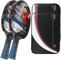 Photos - Table Tennis Bat Butterfly Timo Boll Black 85031 2 pcs + Drive Case II 2 pcs 