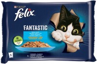 Photos - Cat Food Felix Fantastic Salmon/Plaice in Jelly 4 pcs 